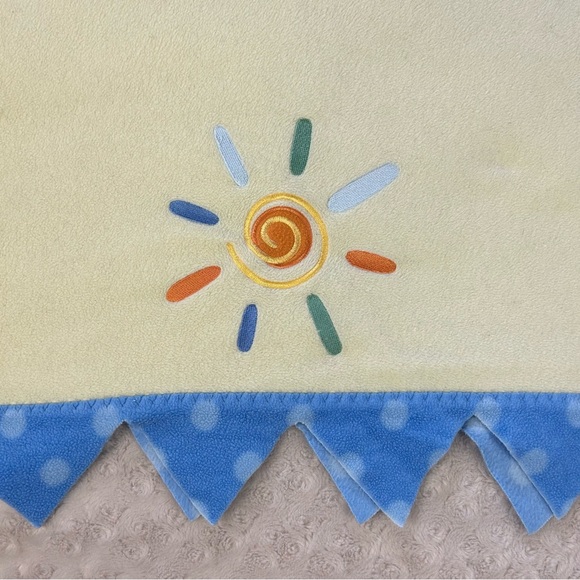 Vintage Child of Mine by Carter's Sun Baby Blanket Blue Yellow Triangle Edge